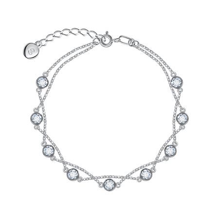 Серебряный браслет Впечатления с фианитами и родированием 4530₽