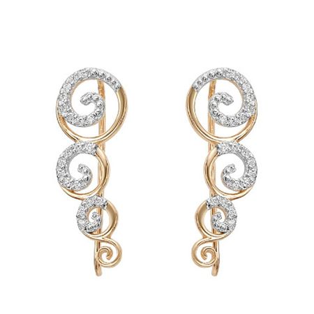 Золотые серьги с фианитами 22990₽