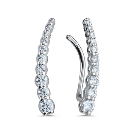 Серебряные серьги с фианитами и родированием 1790₽