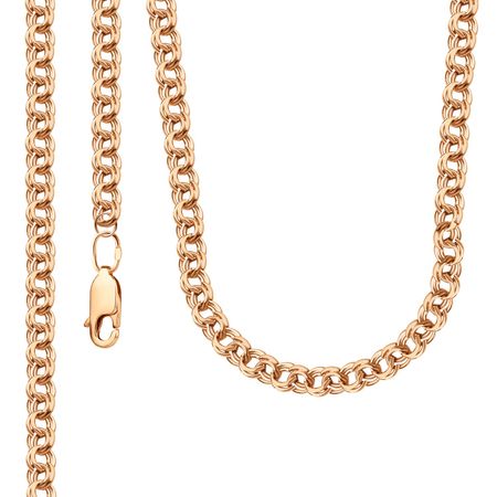 Золотая пустотелая цепочка Европейский бисмарк с алмазной гранью 57470₽