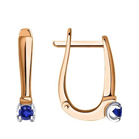Золотые серьги с сапфирами и родированием 73990₽