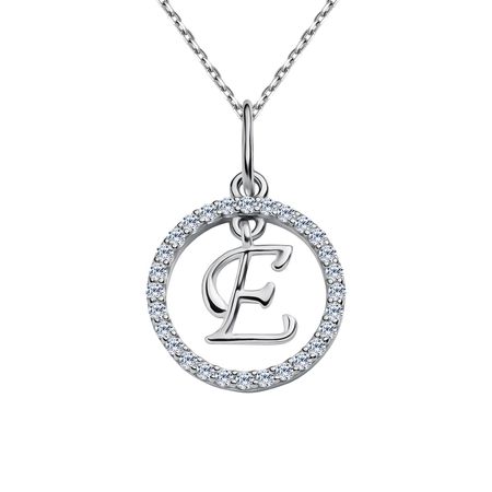 Серебряная подвеска буква Е с фианитами 790₽