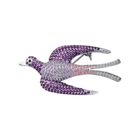 Серебряная брошь с кристаллами и фианитами 5000₽