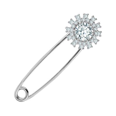 Серебряная булавка с фианитами и родированием 990₽