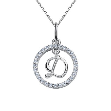 Серебряная подвеска буква Д с фианитами и родированием 790₽