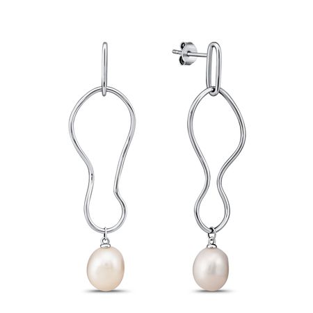 Серьги-пусеты из серебра с жемчугом 2990₽
