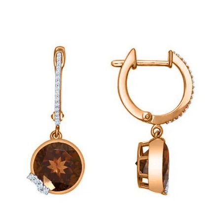 Серьги из золота с раухтопазами 66990₽