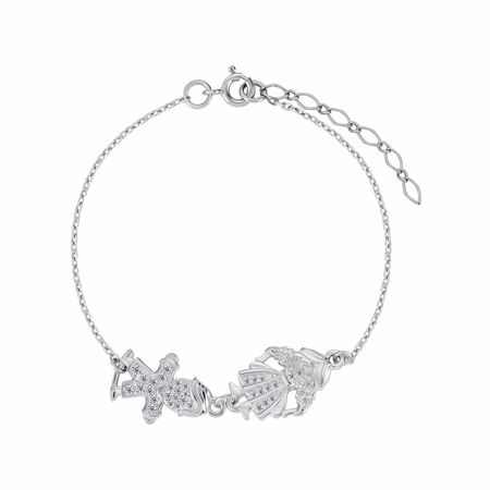 Серебряный браслет с фианитами и родированием 890₽