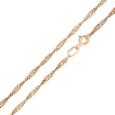 Золотая пустотелая цепочка Сингапур с алмазной гранью 34550₽