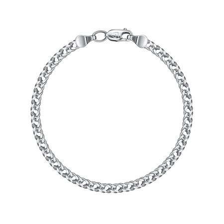 Серебряный браслет Двойной ромб с родированием 1590₽