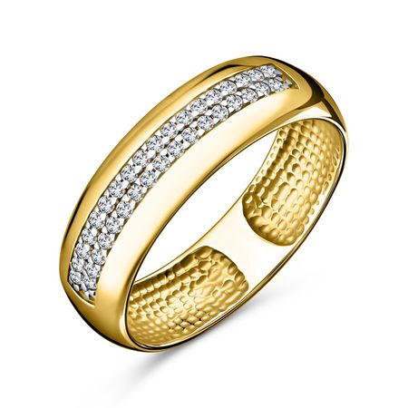 Золотое обручальное кольцо с фианитами 44590₽