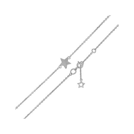 Серебряный браслет на ногу Звезда с родированием 600₽