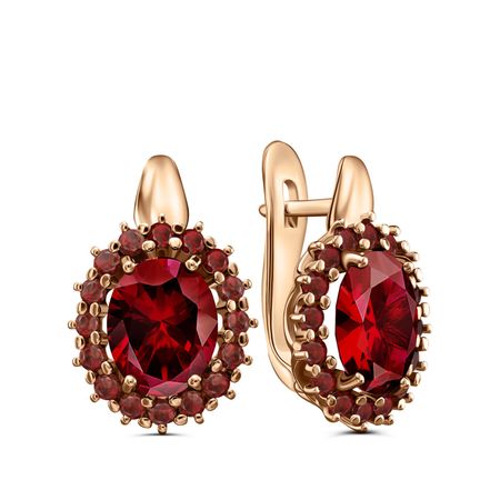 Золотые серьги с гранатом 71990₽