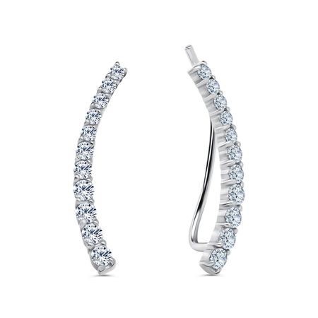 Серебряные серьги с фианитами и родированием 990₽