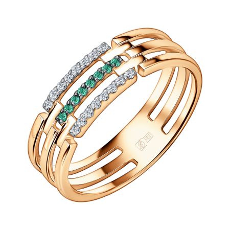 Золотое кольцо с изумрудами и бриллиантами 44990₽
