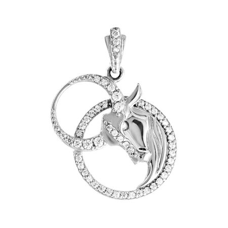 Серебряная подвеска с фианитами со знаком зодиака Телец 1790₽