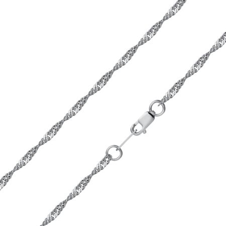 Серебряная цепочка Сингапур с алмазной гранью и родированием 1690₽
