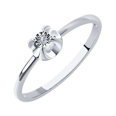 Золотое кольцо с бриллиантом и родированием 34990₽