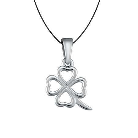 Серебряная подвеска Четырехлистник с родированием 690₽