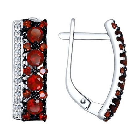 Серьги SOKOLOV из серебра с гранатом и фианитами 3490₽