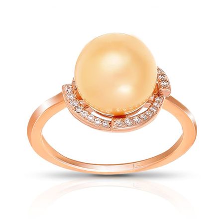 Кольцо из серебра с жемчугом и фианитами 2000₽