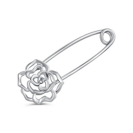 Серебряная булавка с фианитом и родированием 890₽