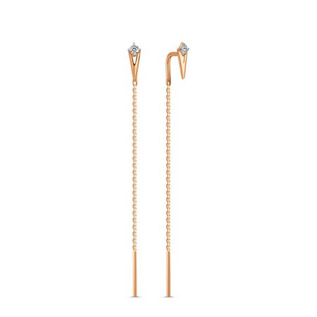 Золотые серьги с фианитами 12490₽