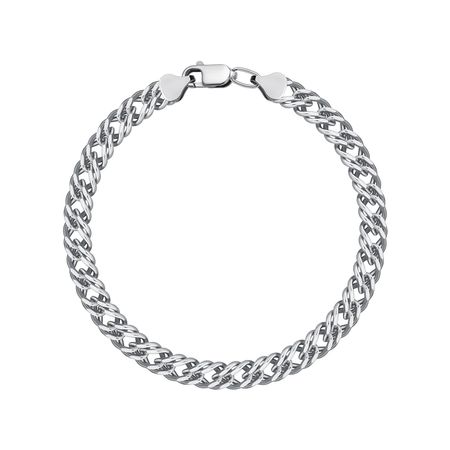 Серебряный полновесный браслет Двойной ромб с алмазной гранью 5850₽