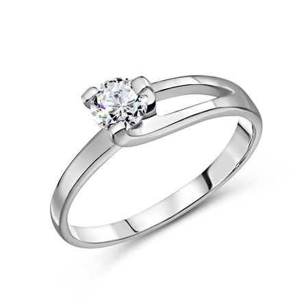 Серебряное кольцо с фианитами и родированием 490₽