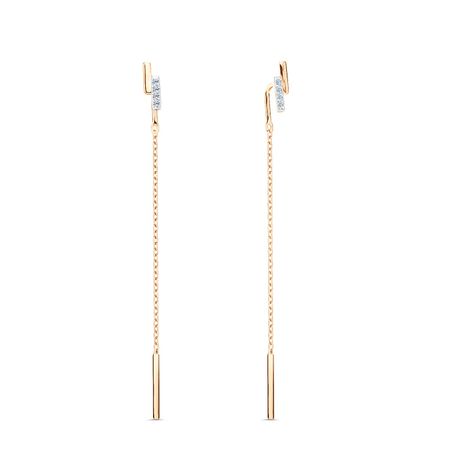 Золотые серьги с фианитами 13990₽