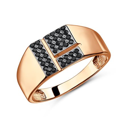 Серебряная печатка с фианитами и позолотой 1550₽