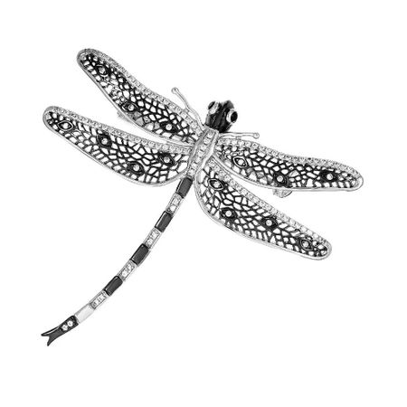 Серебряная брошь Стрекоза с эмалью и кристаллами с фианитами 6990₽
