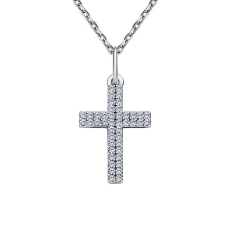 Серебряная подвеска Крест с фианитами 1400₽