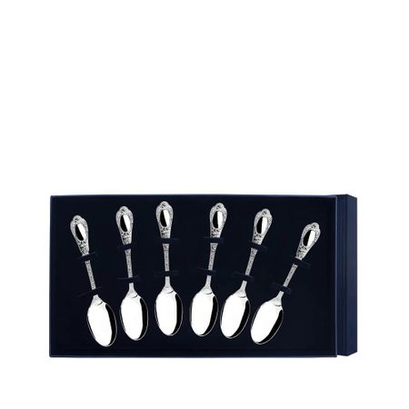 Серебряный набор чайных ложек Фамильная с родированием 6 предметов 98630₽