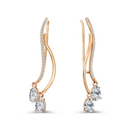 Золотые серьги с фианитами 38740₽