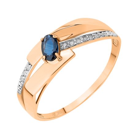Золотое кольцо с сапфиром и бриллиантами 18990₽