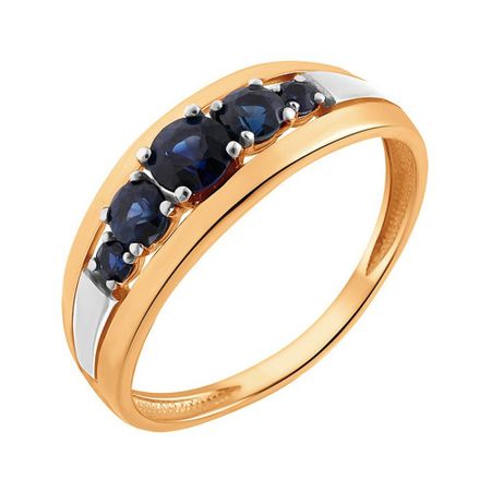 Золотое кольцо с сапфирами и родированием 64990₽