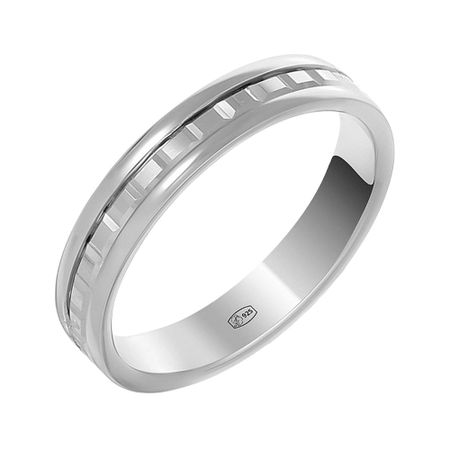 Серебряное обручальное кольцо с родированием 2030₽