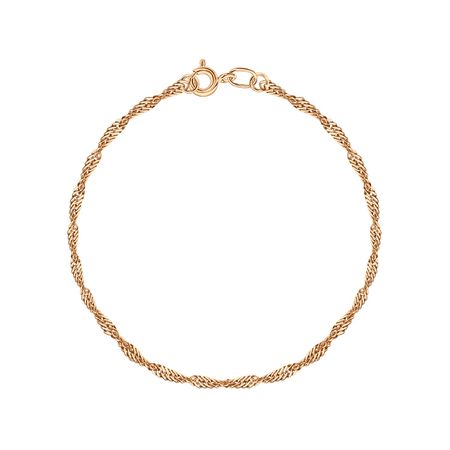 Золотой пустотелый браслет Сингапур с алмазной гранью 12470₽