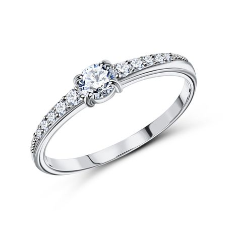 Серебряное кольцо с фианитами и родированием 1290₽