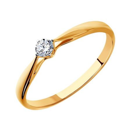 Золотое кольцо с бриллиантом и родированием 61990₽