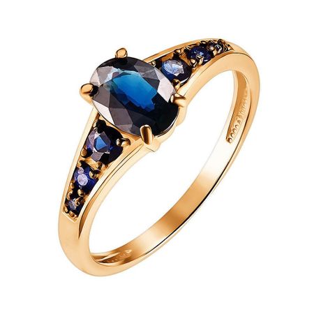 Золотое кольцо с сапфирами и родированием 119990₽