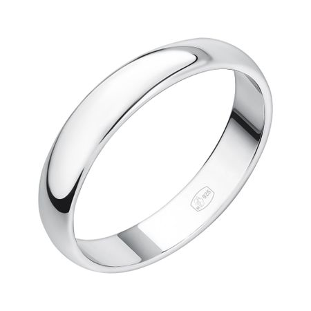 Серебряное гладкое обручальное кольцо с родированием 3 мм 990₽