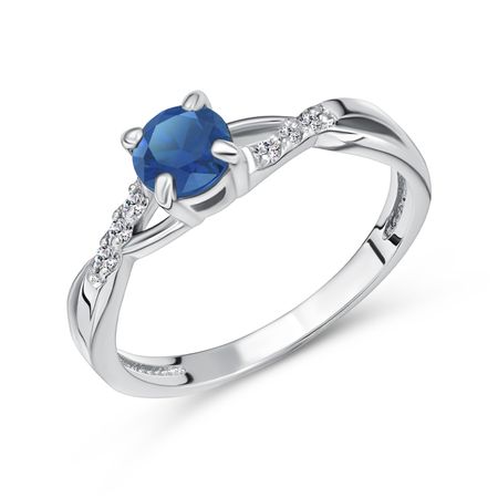 Серебряное кольцо с сапфирами и фианитами 890₽