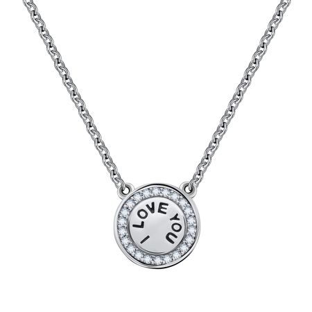 Серебряное колье с фианитами и родированием 1410₽