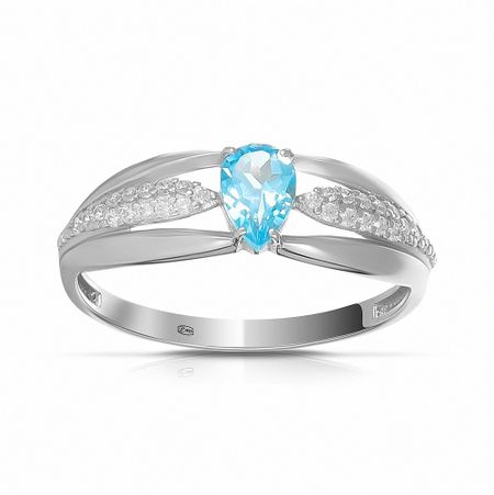 Кольцо из серебра с топазом и фианитами 790₽