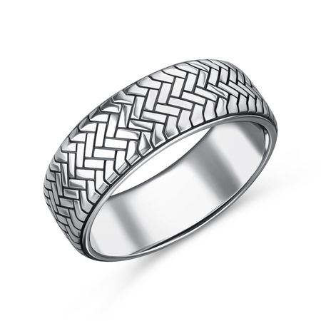 Серебряное кольцо Покрышка с чернением и родированием 3990₽