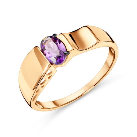 Золотое кольцо с аметистом и родированием 59990₽