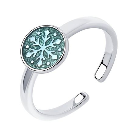 Серебряное кольцо с эмалью и родированием 460₽