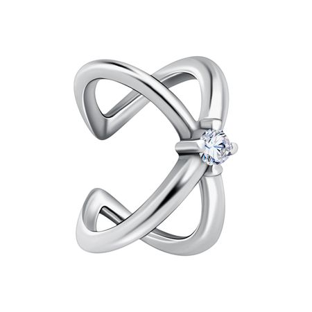 Серебряная серьга с фианитом и родированием 249₽